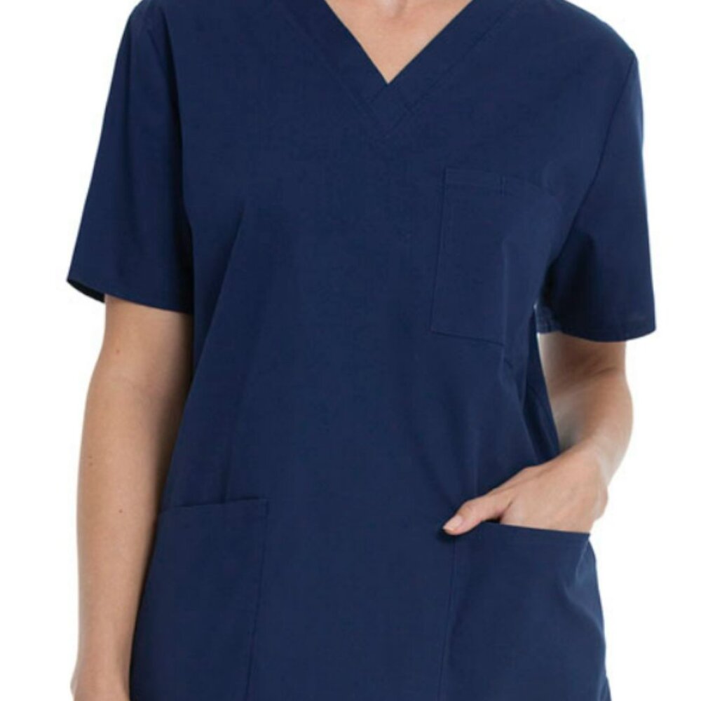 Scrubstar Classic Unisex 3-Pocket V-Neck Short Sleeve Scrub Top in Indigo/Navy